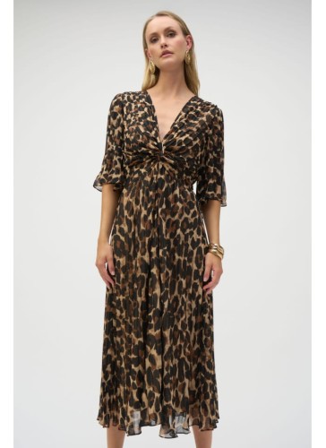 Joseph Ribkoff, Sukienka plisowana z motywem panterki