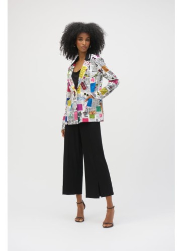 Joseph Ribkoff kolorowa marynarka z motywem gazety 252088-2