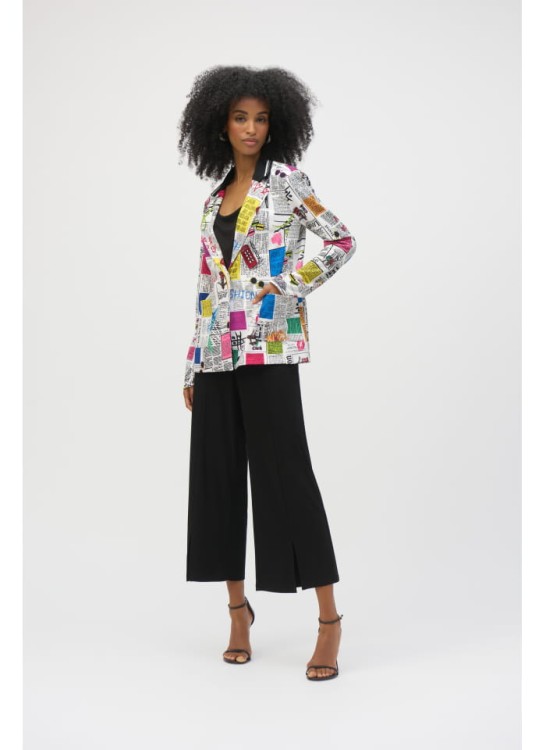Joseph Ribkoff kolorowa marynarka z motywem gazety 252088-2