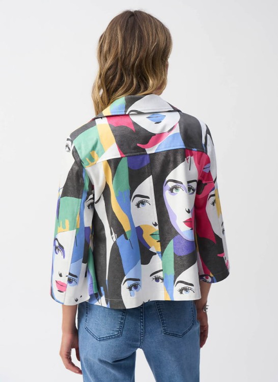 Joseph Ribkoff kolorowa ramoneska z rękawem 3/4 251909-3.