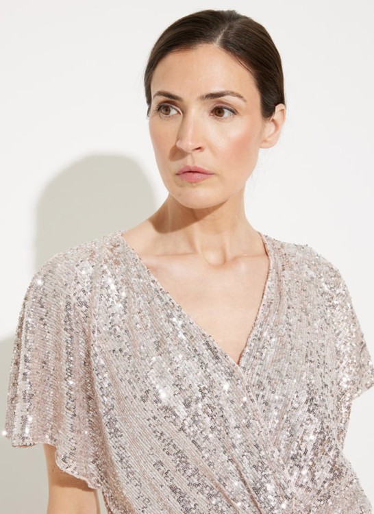 Joseph Ribkoff. Srebrna sukienka w cekiny 2 kolory