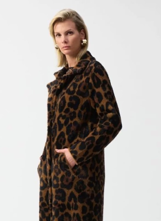 Joseph Ribkoff futerkowy płaszcz w panterkę 244956-3