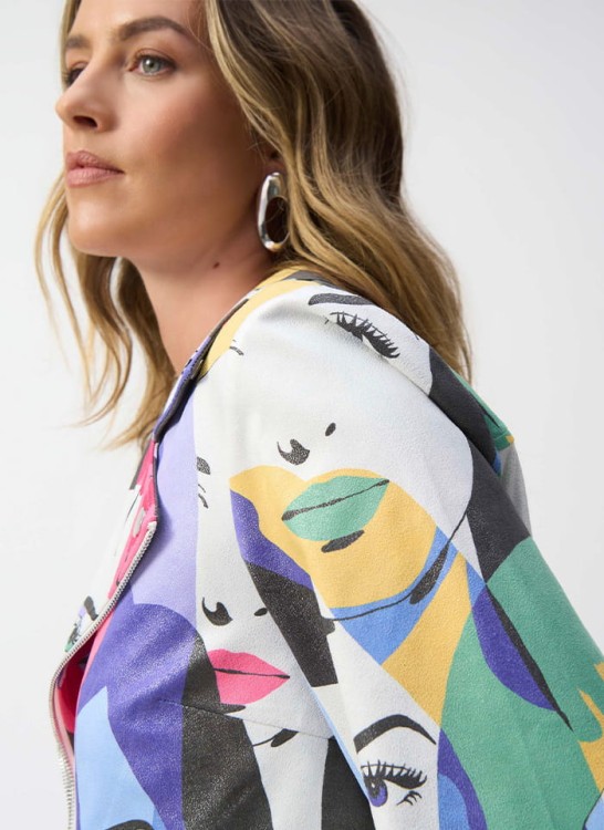 Joseph Ribkoff kolorowa ramoneska z rękawem 3/4 251909-4.
