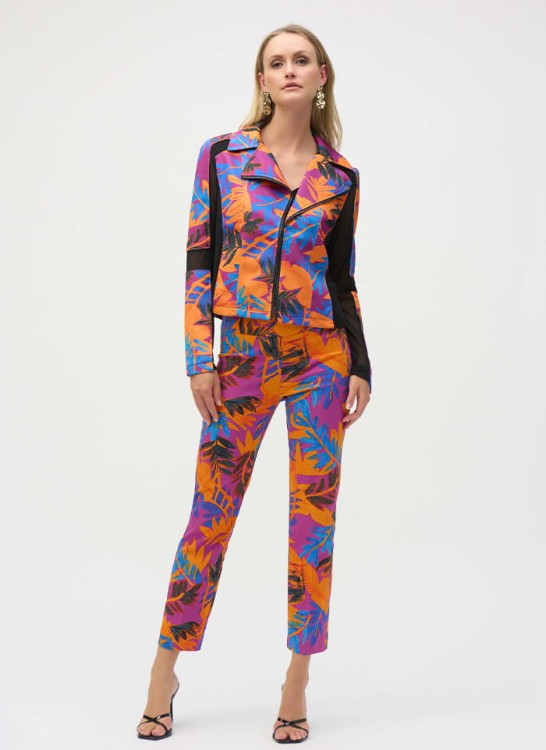 Joseph Ribkoff kolorowa ramoneska z czarnymi wstawkami 252919-3.