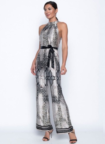 Frank Lyman satynowy kombinezon z motywem wężowej skóry 196773-1