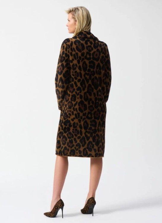Joseph Ribkoff futerkowy płaszcz w panterkę 244956-4
