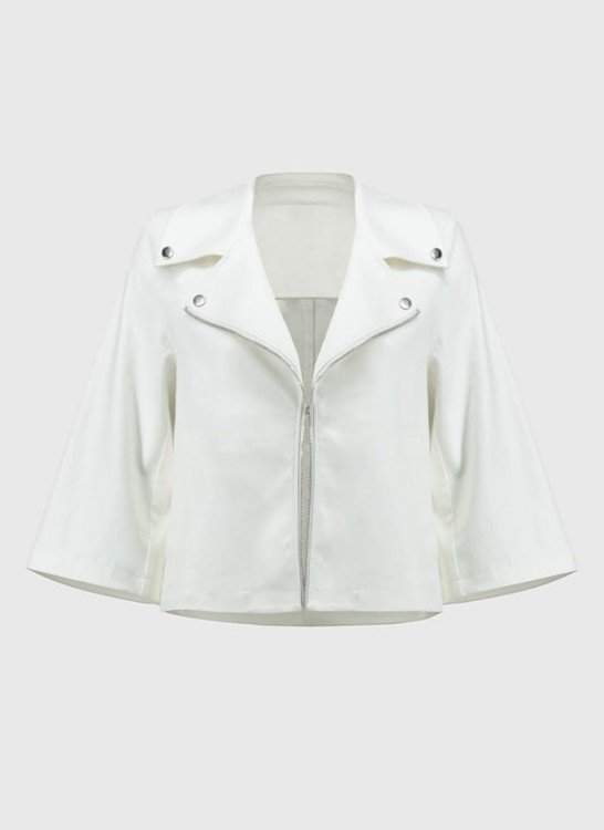 Joseph Ribkoff biała ramoneska z rękawem 3/4 251908-4.