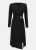 Joseph Ribkoff. Czarna Sukienka midi z długim rękawem.