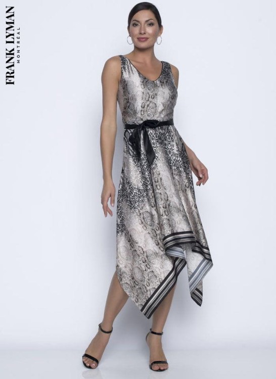 Frank Lyman satynowa sukienka z motywem wężowej skóry 196774-1