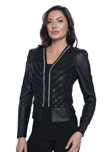 Frank Lyman czarna ramoneska zdobiona koralikami 203828U C-1