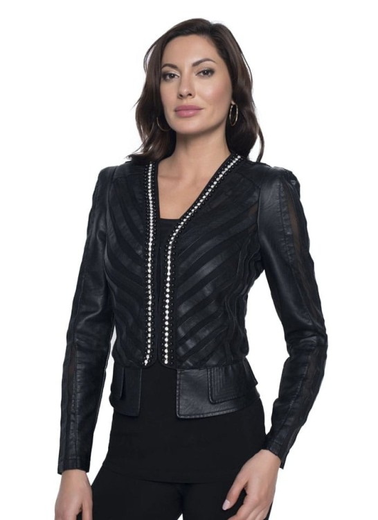 Frank Lyman czarna ramoneska zdobiona koralikami 203828U C-1