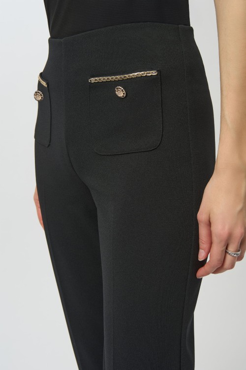 Joseph Ribkoff czarne spodnie ze złotymi łańcuszkami 254043-11-3.jpg