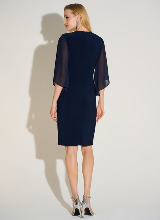 Joseph Ribkoff wizytowa sukienka z szyfonowym rękawem 253728_3.jpg