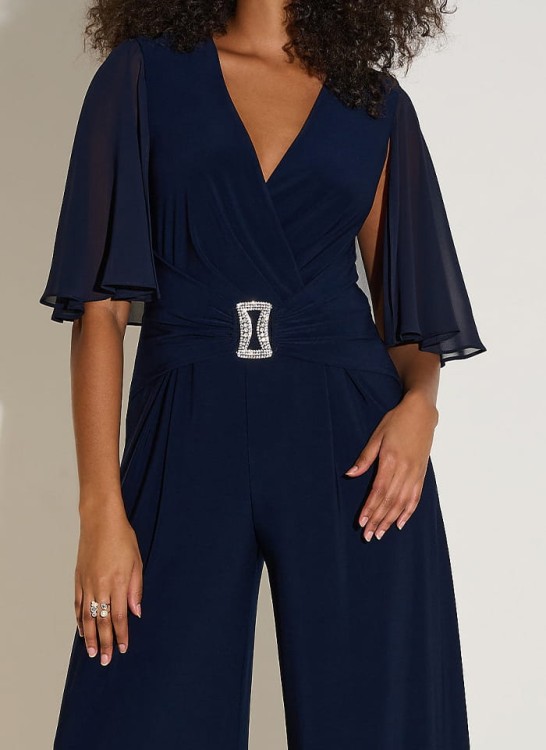 Joseph Ribkoff wieczorowy kombinezon z szyfonowym rękawem 253723-3.jpg