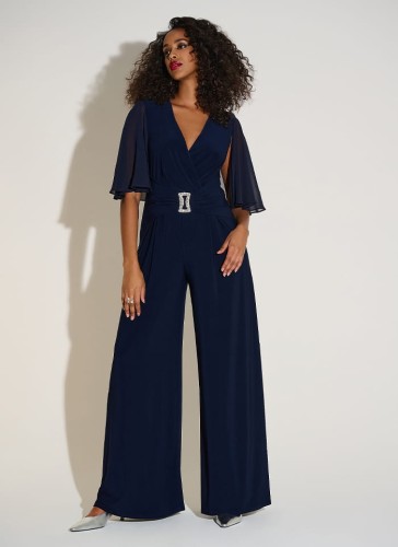 Joseph Ribkoff wieczorowy kombinezon z szyfonowym rękawem 253723-1.jpg