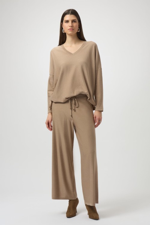 Joseph Ribkoff elegancki, sweter zdobiony cekinami beżowy 244921F25-4455-1.jpg