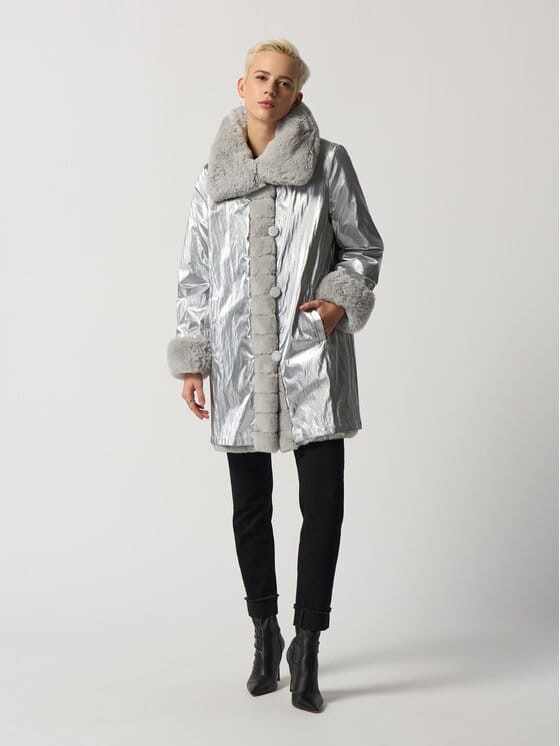 Joseph Ribkoff-233900-3757-dwustronny srebrno szary płaszcz z wywijanym kołnierzem i futerkiem_6.jpg
