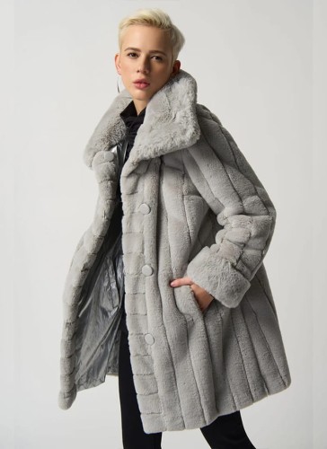 Joseph Ribkoff-233900-3757-dwustronny srebrno szary płaszcz z kapturem i futerkiem_1.jpg