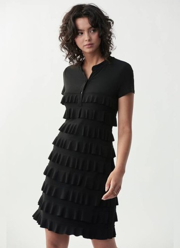 Joseph Ribkoff_211350-11 czarna sukienka z falbankami_4.jpg