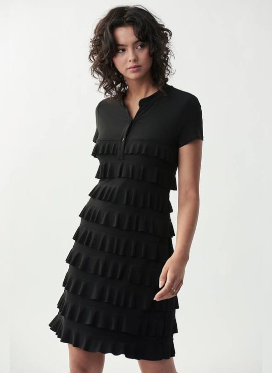 Joseph Ribkoff_211350-11 czarna sukienka z falbankami_4.jpg