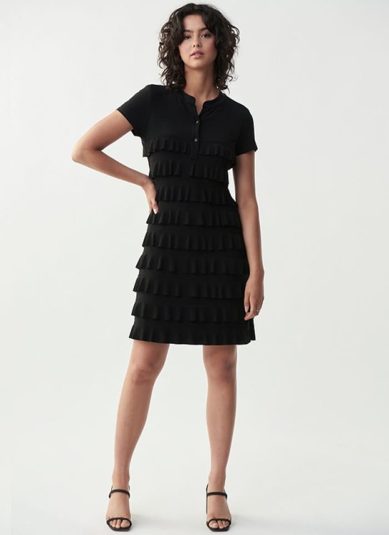 Joseph Ribkoff_211350-11 czarna sukienka z falbankami_1.jpg