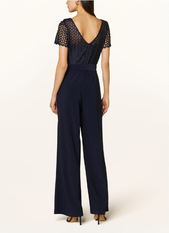 joseph-ribkoff 251715-elegancki kombinezon z krótkim rękawem i szeroką nogawką zdobiony gipura z oryginalnym wzorem-2.jpg