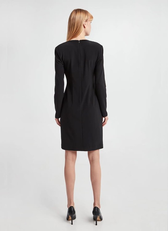 joseph-ribkoff-czarna sukienka przed kolano zdobiona złotymi guzikami-234153-11-4.jpg