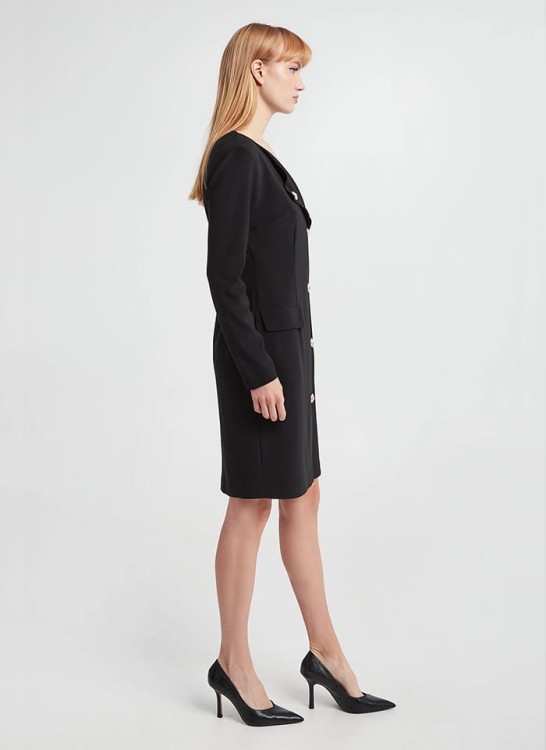joseph-ribkoff-czarna sukienka przed kolano zdobiona złotymi guzikami-234153-11-3.jpg