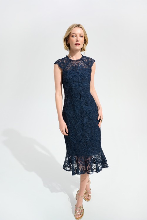 joseph-ribkoff-granatowa sukienka zdobiona gipiurą 261740-2166-4.jpg