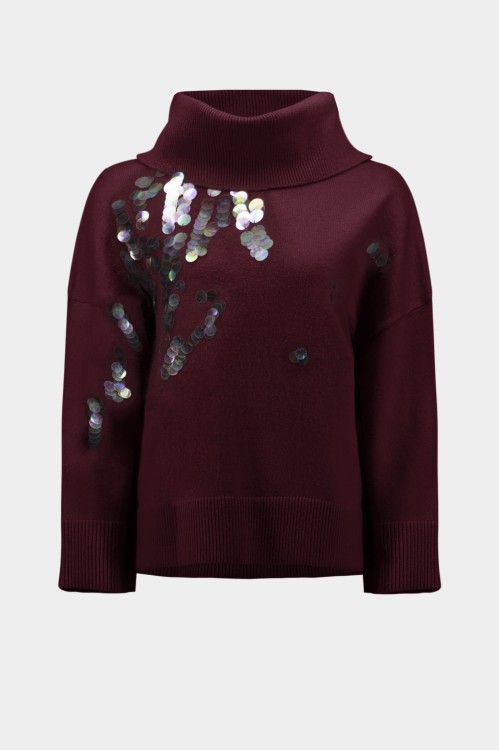 joseph-ribkoff-golf bordowy zdobiony dużymi cekinami 254942-4433-4.jpg