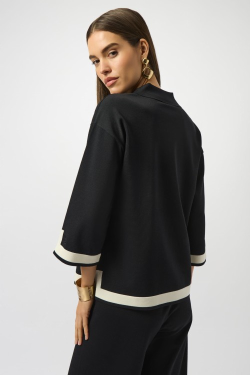 joseph-ribkoff-czarny sweter z kołnierzykiem zdobiony białą lamówką  253909-110-5.jpg