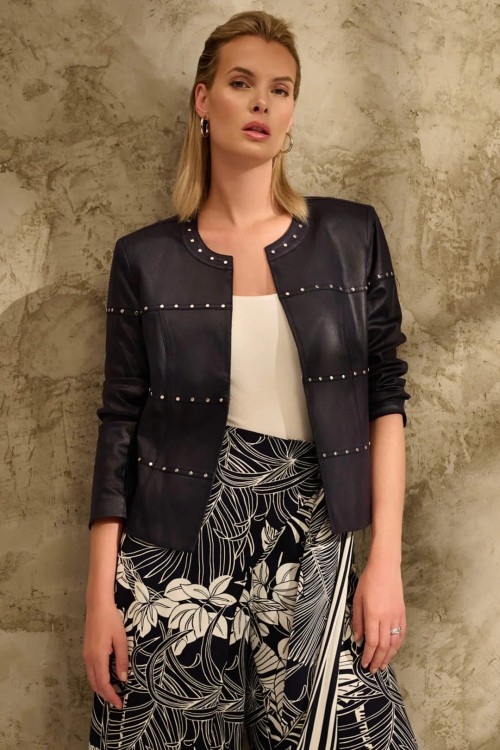 joseph-ribkoff-232904-granatowa ramoneska zdobiona dżetami.jpg