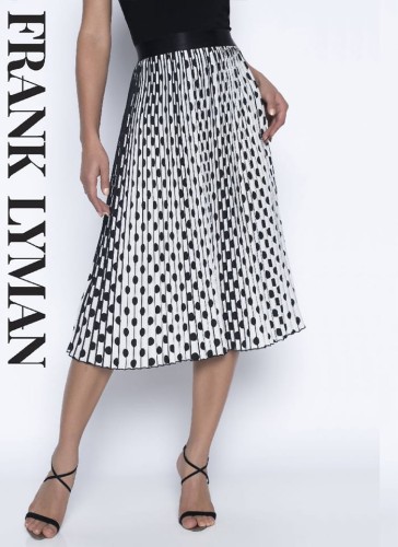 Frank Lyman plisowana spódnica w czarne groszki 196118-2