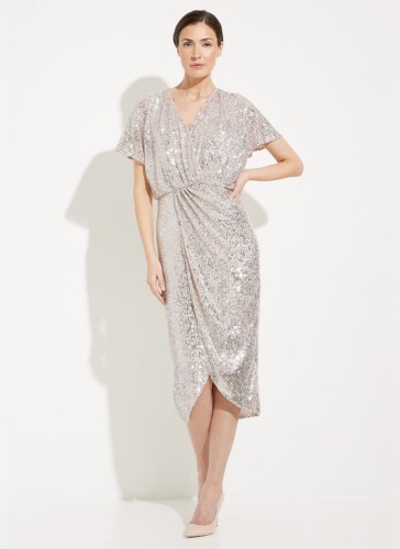 Joseph Ribkoff. Srebrna sukienka w cekiny 2 kolory