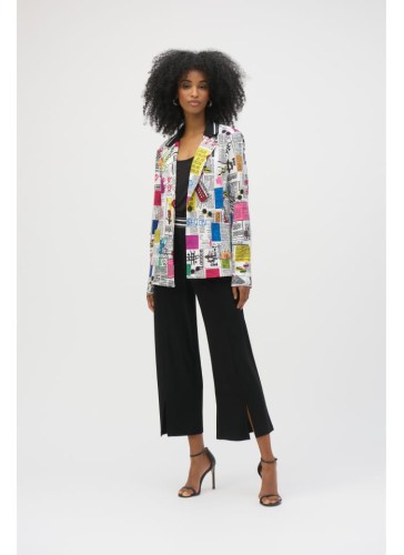 Joseph Ribkoff kolorowa marynarka z motywem gazety 252088-1