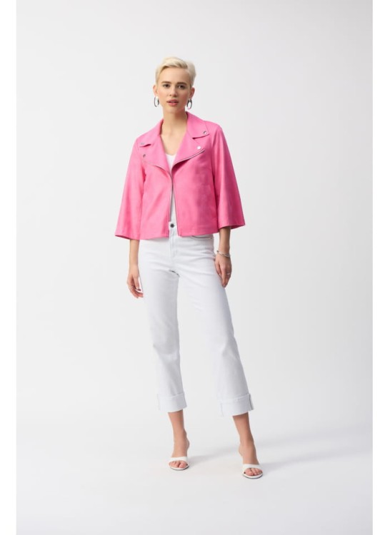 Joseph Ribkoff. Różowa ramoneska z rękawem 3/4