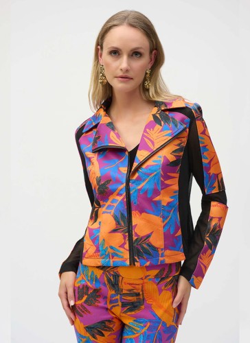 Joseph Ribkoff kolorowa ramoneska z czarnymi wstawkami 252919-1