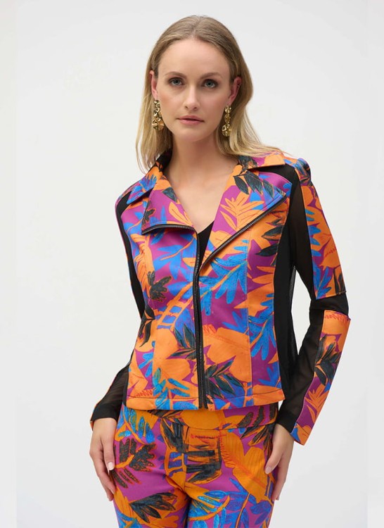 Joseph Ribkoff kolorowa ramoneska z czarnymi wstawkami 252919-1