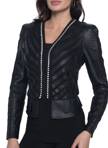 Frank Lyman czarna ramoneska zdobiona koralikami 203828U C-2