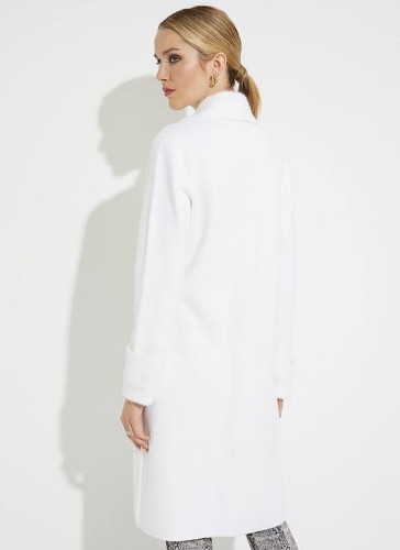 Joseph Ribkoff. Długi dzianinowy płaszcz zapinany na jeden guzik.