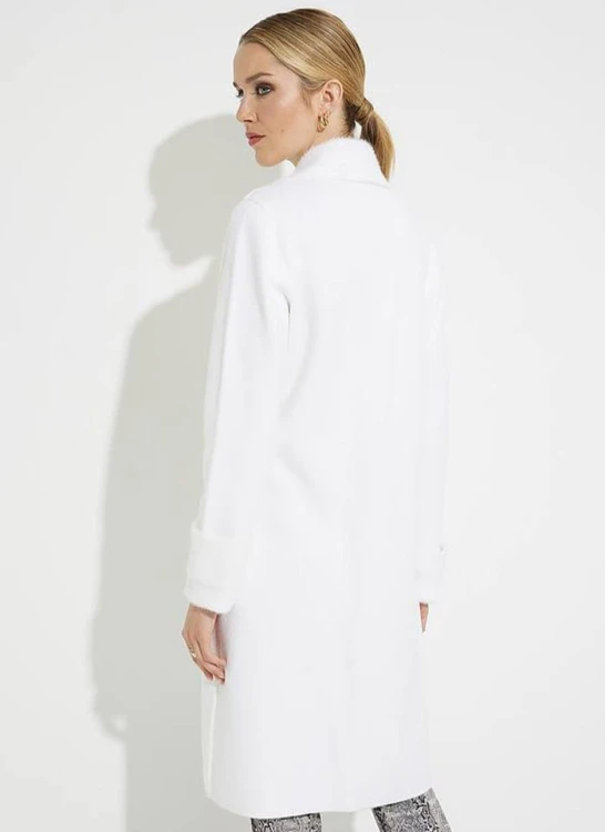 Joseph Ribkoff. Długi dzianinowy płaszcz zapinany na jeden guzik.