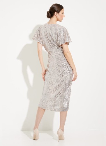 Joseph Ribkoff. Srebrna sukienka w cekiny 2 kolory
