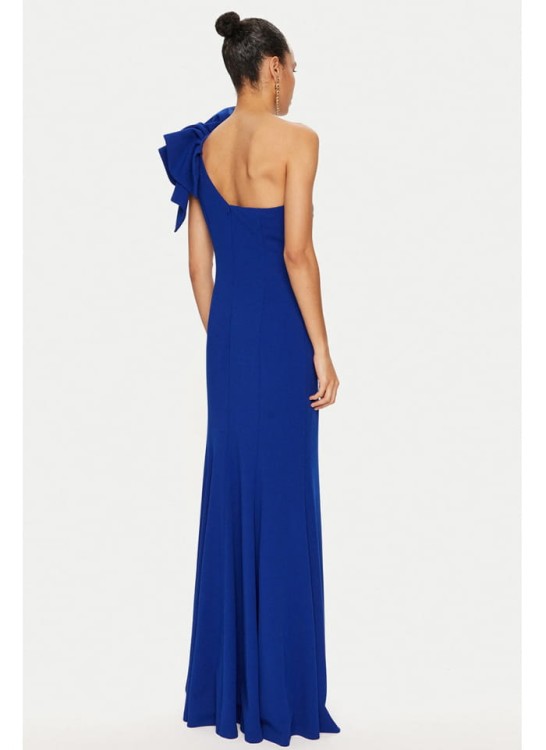 Joseph Ribkoff, Efektowna suknia z falbaną na ramieniu.