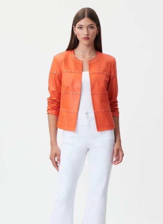 Joseph Ribkoff. Kurtka z ozdobnymi srebrnymi dżetami 2 kolory.